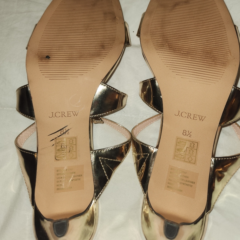 J Crew Gold Strappy Sandals - Picture 6 of 7
